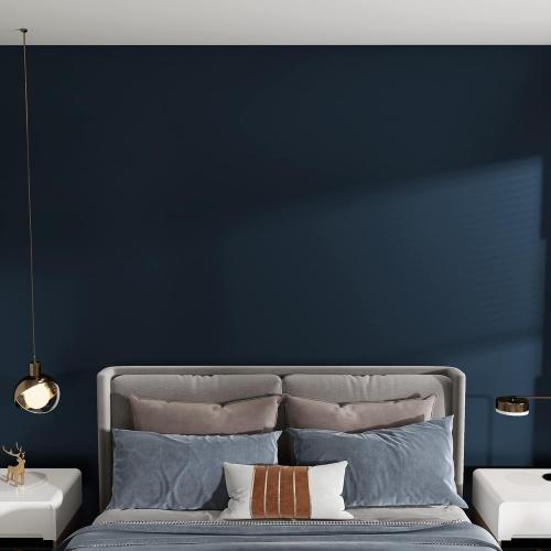 VaryPaper Navy Blue Vinyl Wallpaper, 32''x354'', Self-Adhesive, Waterproof, Removable, for Bathroom, Bedroom, Kitchen, etc.
