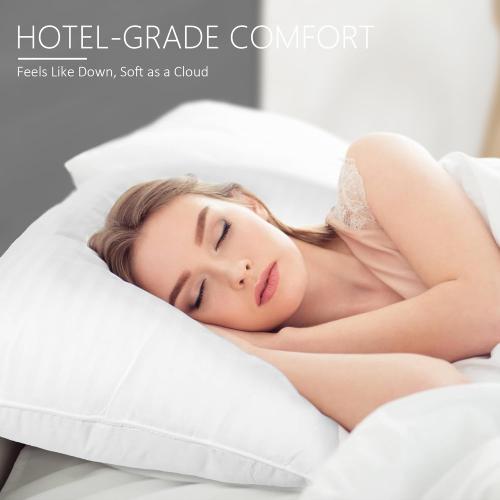 Bed Pillows Queen Size Set of 2, Hotel Quality Soft Down Alternative Bed Pillow for Side and Back Sleepers, 20 x 30 Inches
