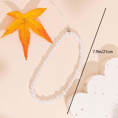 Beaded Phone Charm Lanyard Strap Girly Style Fixed Beads Pearl Lanyards