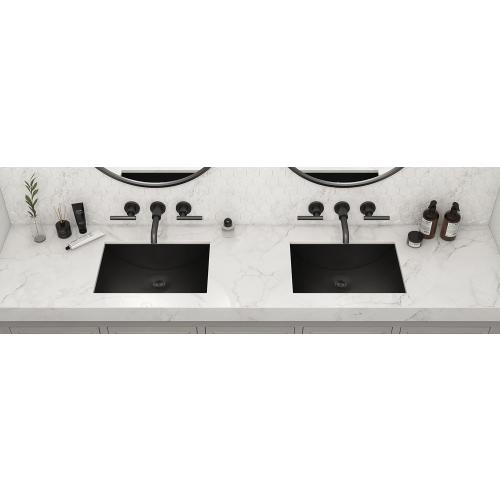 Ruvati 18 x 12 inch Gunmetal Black Undermount Bathroom Sink - 16 Gauge Stainless Steel Bathroom Sink with Brushed Finish, Easy-to-Clean Undermount Sinks - RVH6110BL