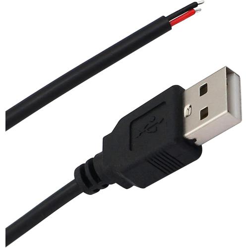 SinLoon USB Male with ON/Off Switch to Stripped Ends, USB 2.0 9-Speed Dimming Switch Power Cable, for LED Strips Little Table Lamp and Other 5V Devices 5PCS (1.5M/4.9FT)