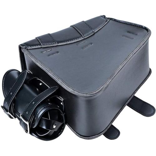 Astra Depot 1X Left PU Leather Motorcycle Solo Swingarm Side Tool Bag Saddlebag with Pannier Pouch Compatible with Harley Sportster XL883 XL1200