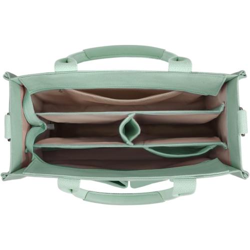 Canvas Tote Bag Purse for Women with Zipper Closure, Individual Compartments & Bottom Support