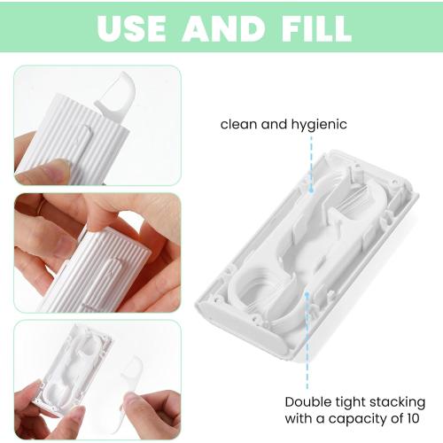4 Pcs Portable Dental Floss Dispenser Refillable Dental Flossers Case Automatic Travel Floss Pick Organizer Pocket Floss Boxes with 40 Floss Picks for Cleaning Teeth