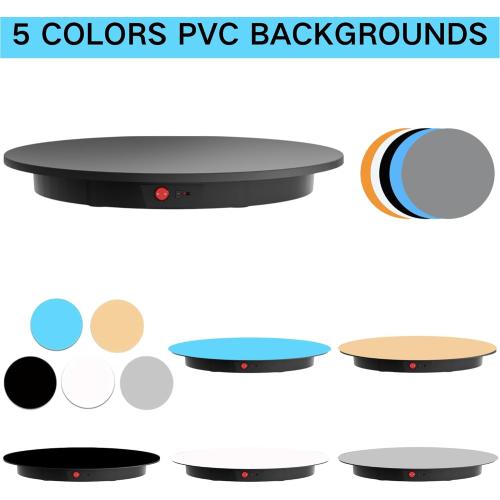 JAYEGT Motorized Rotating Display Stand, 350Lbs Load，360 Degree Electric Rotating Potography Turntable for Products Display，Live Show， Remote Control  5 Colors Backgrounds (Black/23.6Inch/Wired)