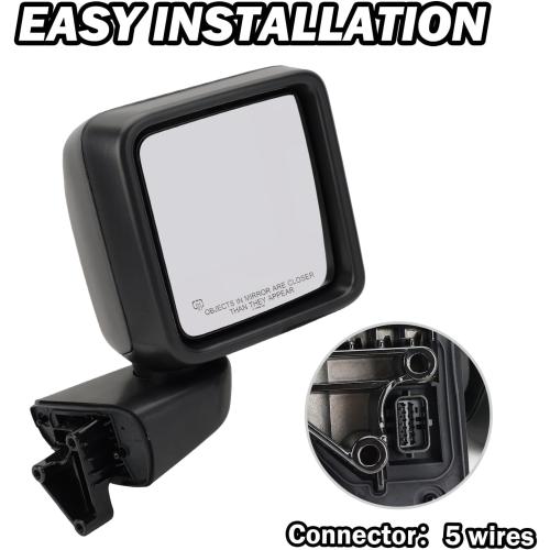 RH Side Mirror for 2018-2023 Jeep Wrangler JL/2020-2023 Gladiator JT 5Pins
