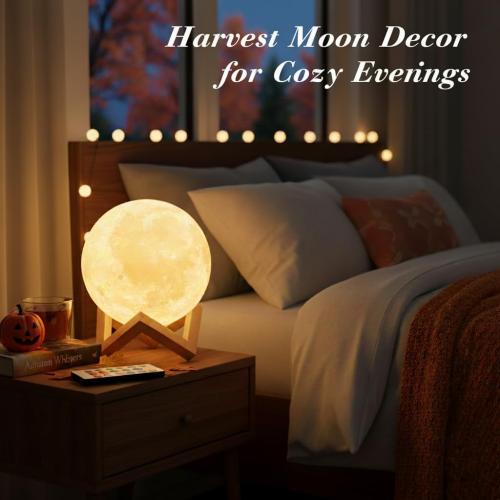 Mydethun 7.1 Inch Large 16 Colors Moon Lamp – 148 Combination Modes, Remote/Touch Control, Rechargeable LED Night Light, Christmas Gifts for Women, Party Favors Décor