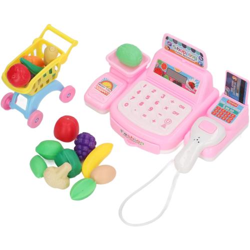 Cash Register Toy, Music Lights Early Learning Features with Set for Kids Plastic Durable Safe Educational Grocery Store Accessories Blue ?