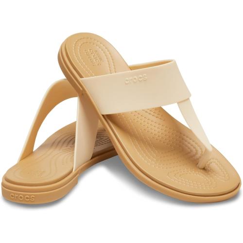 Crocs Tulum Flip Flop Sandals for Women - Thermoplastic Upper, Stylish Straps with Toe Post Design, and EVA Footbed (w8)