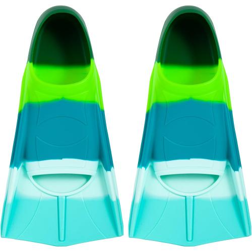 Kids Swim Training Fins, Soft Solicone Swimming Flippers, Comfortable Short Fins for Children Boys Girls and Beginners red ♥️ and blue ?