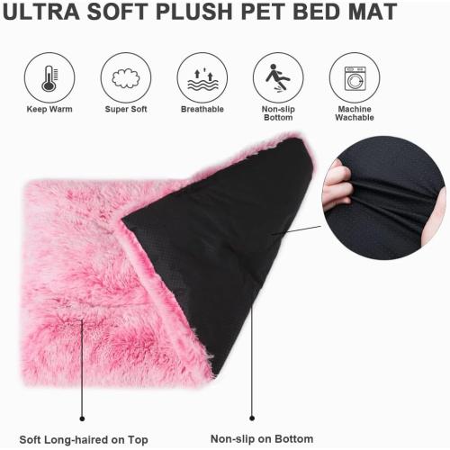 Vonabem XL Dog Bed Large Crate Pad, Washable Pink Pet Beds, Deluxe Plush Soft Crate Bed 42 inch, Dog Mats for Sleeping, Anti-Slip Kennel Pad 41 * 27 inch