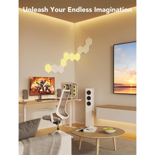 Govee Glide Hexa Light Panels, RGBIC Hexagon LED Wall Lights, Wi-Fi Smart Home Creative Wall Lights with Music Sync, Works with Alexa Google Assistant for Indoor Gaming Decor, 10 Pack