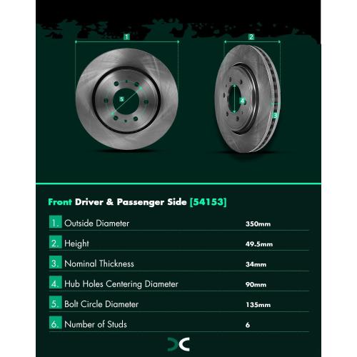 SCITOO Disc Brake Rotors Kits 54153 Front Vented Brake Rotors Fit For Ford For Expedition 2007-2017,For Ford For F-150 2010-2017,For Lincoln For Navigator 2007-2017 ‼️has rust ‼️