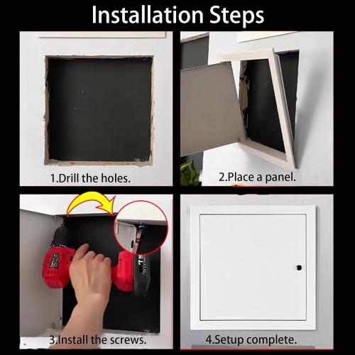 Steel Access Panel Door, Reinforced Metal Construction, Drywall Ceiling and Attic Access, Outdoor Kitchen Use (8-8-l)