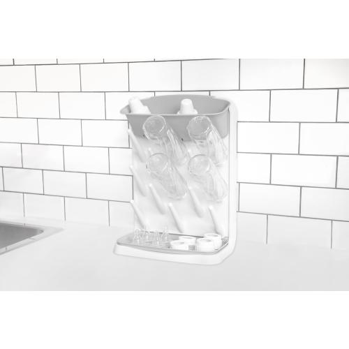 Ubbi Vertical Baby Bottle Drying Rack, Space Saving Countertop Drying Rack Baby Accessory, Gray