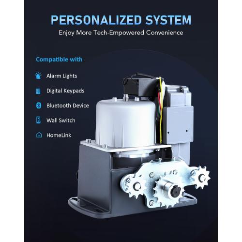 CO-Z Automatic Sliding Gate Opener 1400 lb 40 ft Gates 110V Chain Drive | Easy Installation, Includes Hardware, 20 ft #41 Chain, 2 Remotes, Infrared Sensor Compatible (Sold Separately)