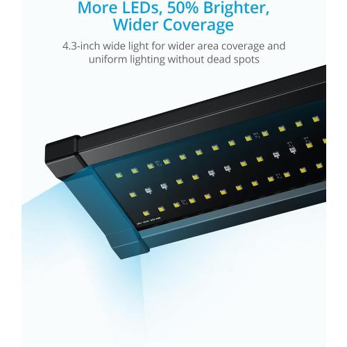 NICREW ClassicLED Gen 2 Aquarium Light, 40 Watts, Dimmable LED Fish Tank Light with 2-Channel Control, White and Blue LEDs, Size 48 to 60 Inch