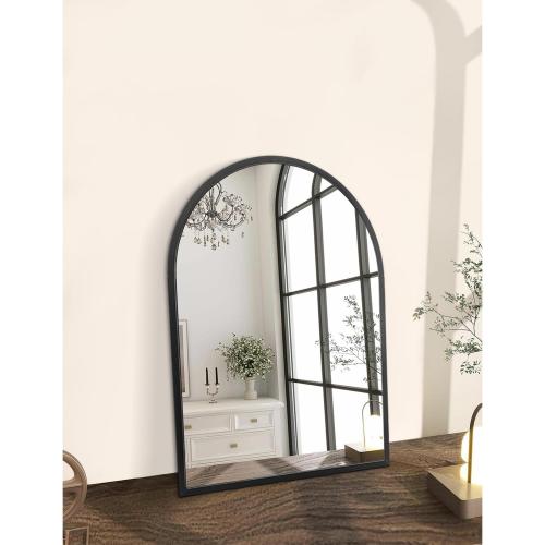 Arch Wall Mirror 20x16 Large Black Bathroom Mirror Metal Frame Mirrors for Wall, Decoration Vanity Bedroom Entryway Living Room