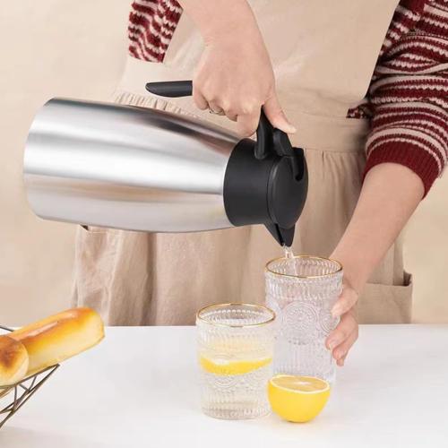 Little dent. Thermal Coffee Carafe 70 oz / 2L Insulated Stainless Steel, Coffee Carafes Double Walled Vacuum Pot Flask - Hot Beverage Dispenser/Water, Tea - Keep 12/24 Hours Hot/Cold (Silver)