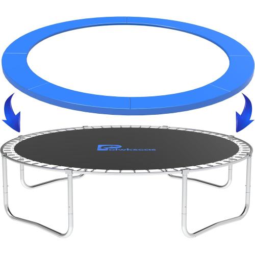 Polwkscas Trampoline Pad 10ft 12ft 14ft 15ft 16ft Trampoline Replacement Safety Pad, Waterproof and Tear-Resistant Safety Spring Cover Round Frame Pad, Trampoline Pad Replacement
