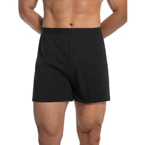 Size L..pack5...INNERSY Men's Cotton Boxer Shorts Knit Boxers with Soft Stretchy Waistband 4-Pack