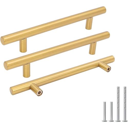 goldenwarm 25 Pack Kitchen Cabinet Pulls Brushed Brass Drawer Pulls Gold 5in Cabinet Handles Modern Hardware for Kitchen Cupboard Bedroom Drawer Bathroom Furniture Door