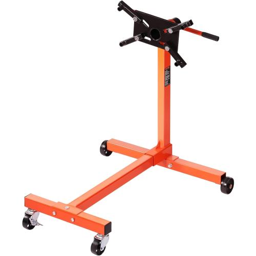 VEVOR Engine Stand, 750 lbs (3/8 Ton) Rotating Engine Motor Stand with 360 Degree Adjustable Head, Cast Iron Motor Hoist Dolly, 4-Caster, 4 Adjustable Arms, for Vehicle Maintenance, Auto Repair