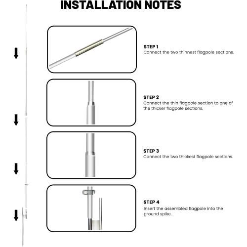 Feather Flag Pole Kit Fits 8FT Swooper Flags, 11FT Tall Aluminum Flagpole Set with Heavy Duty Ground Spike for Business Advertising Flags Custom Feather Flag
