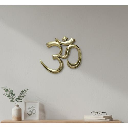 eSplanade Brass OM Wall Hanging Sculpture | Vastu | Fengshui | Goodluck, Auspicious, Religious symbols | Pooja Idols | Home Decor -