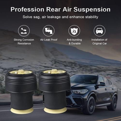 JDMON Replacement for Rear Air Spring kit Suspension Bags Compatible with BMW X5 E70 2007 2008 2009 2010 2011 2012 2013, X6 E71 E72 2008-2014, 37126790080 37126790078, Pair Left & Right