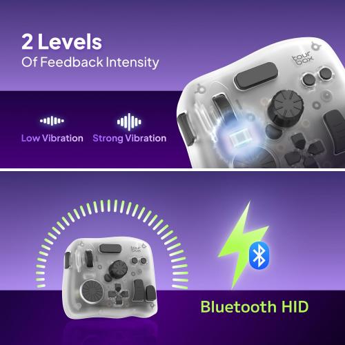 TOUR BOX Elite Plus - iPad Drawing Bluetooth Controller, Video Editing Photo Color Grading Speed Editor, Programmable Creative Console Keyboard for DaVinci Procreate Adobe Softwares and More