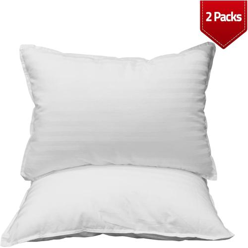 kinder Fluff Toddler Pillows (2pk) - The only Pillow for Kids 300T Cotton Shell & Down Alternative Fill - Machine Washable, Ideal Cushion for Kids Above 2 Years (13x18in - White)