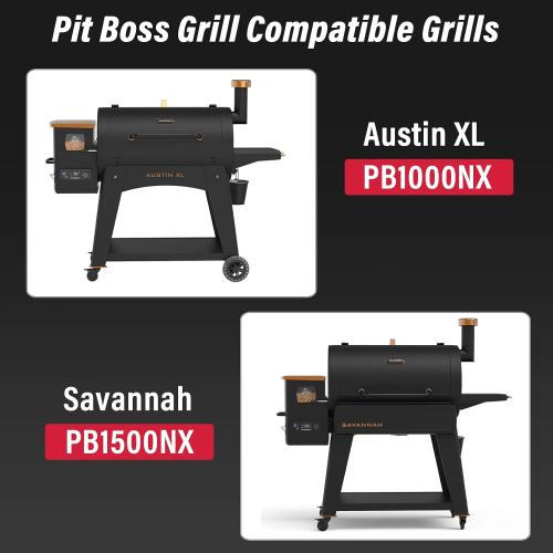Utheer Upgraded Folding Front Shelf for Pit Boss Austin XL 1000 & Savannah 1500 Pellet Grills, 29.5 × 13.7 Heavy-Duty BBQ Prep Table with Cutting Board, Foldable Basin, Lid & 5 Hooks, 60-LB Load