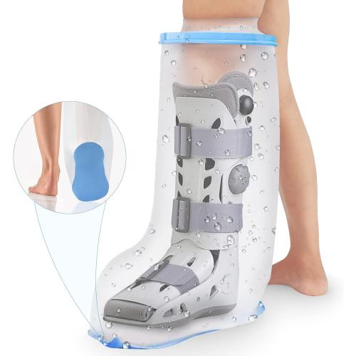 Waterproof Extra Wide Leg Cast Cover for Shower Adults, Extra Large Half Leg Shower Cover with Non-Slip Bottom, Watertight Foot Protector for Plus Size Adults Surgery Shower Boot