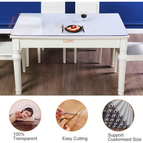 Clear Plastic Table Top Protector Cloth Waterproof Oilproof Stain Resistant Wipeable 2mm Thick Table Cover for Dresser End Table Workbench Computer Desk(39.4x118.1in/100x300cm)