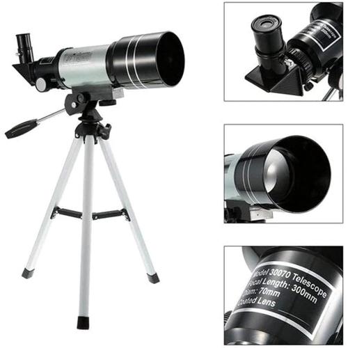Professional Monocular Astronomical Telescope Outdoor Telescope Refractive Monocular F30070M 150X Travel with Portable Tripod