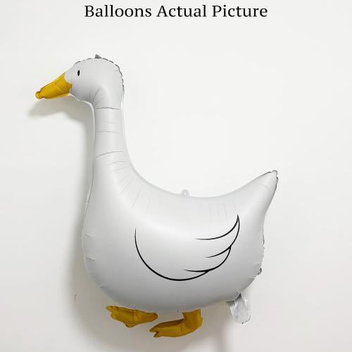 4PCS One Silly Goose Balloons and Pink Bows – White Goose Pinl Bow Foil Balloons for One Silly Goose Birthday Decorations, Coquette Bow Baby Girl Party Decor, Gingham Farm Baby Shower Supplies