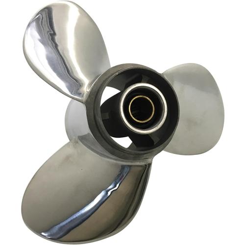 CAPTAIN Propeller fit Suzuki Outboard Engine 20hp 25C DT20 DT30 DF25 DF30 DF25A 10 Tooth Spline 99105-00600-11P Stainless Steel
