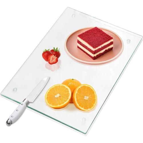 Generic Alupac Tempered Glass Cutting Board for Kitchen (20x16), Long Lasting Clear Glass Cutting Board for Countertop - Scratch, Heat, and Shatter Resistant - Easy to Clean, Large, 664792570013