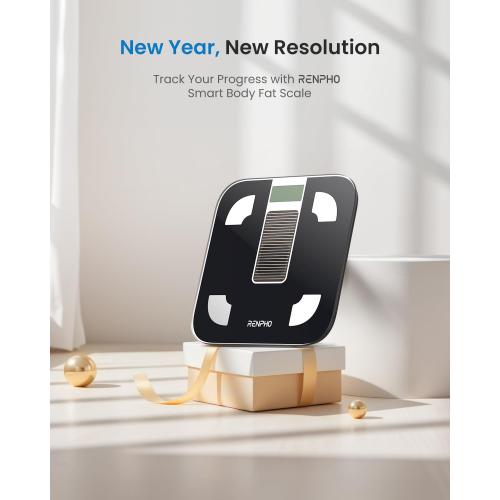 RENPHO Smart Scale with Endless Power, Solar-Powered Scale for Body Weight, No Batteries Needed, Digital Bluetooth Body Fat Scale, Body Composition Monitor with Smart App, 400 lbs-Elis Solar 1