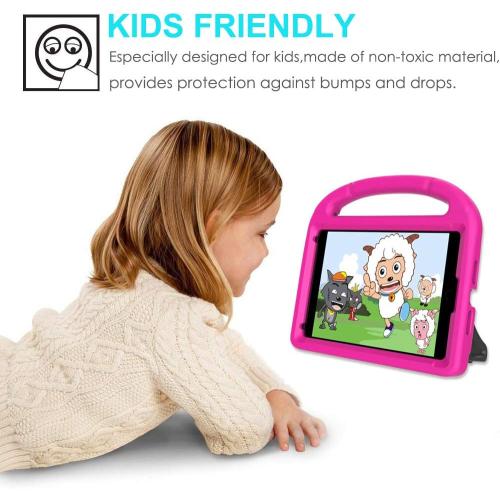 SUPLIK Kids Case for iPad mini 5/4/3/2/1 (7.9), Durable Shockproof Protective Handle Bumper Stand Cover with 2*Screen Protectors for 7.9 inch Apple iPad mini 5th/4th/3rd/2nd/1st Generation, Pink
