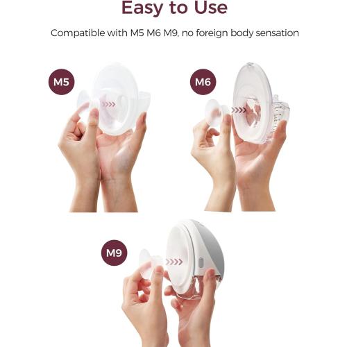 Momcozy M5| M6| M9 Original Replacement Accessories, Food-Grade Silicone & BPA Free, Original Breastfeeding Parts, Inserts 19mm, 4 Pack
