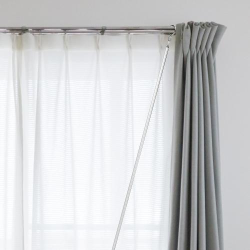 QWORK 40 Inch Clear Acrylic Curtain Pull Wand (4 Pack) with Strong Lobster Hook and Extra Ring Attachments