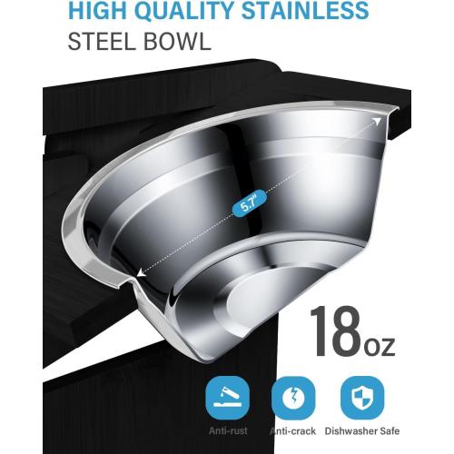 Vantic Elevated Dog Bowls, Raised Dog Bowl Stand Adjustable Small, Black