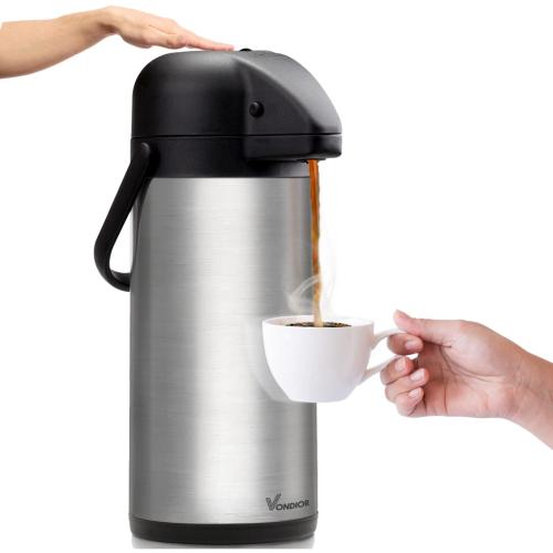 Coffee Carafe for Keeping Hot - 102oz/3L Airpot Coffee Dispenser with Pump - Insulated Stainless Steel Hot Beverage Dispenser for Parties - Thermal Carafe for Hot Drinks Water Tea Chocolate