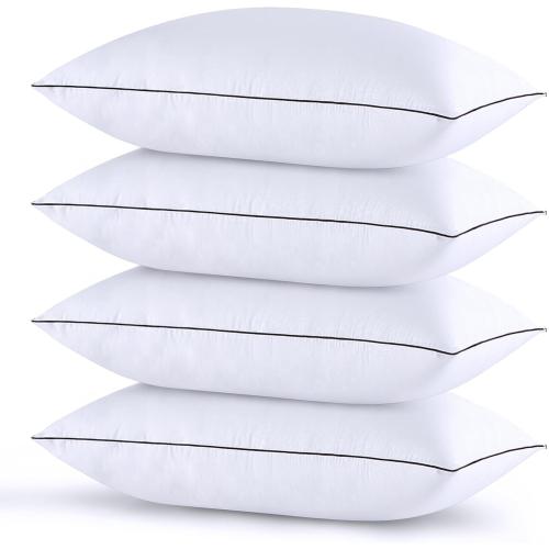HUXMEYSON Pillows Standard Size Set of 4, Bed Pillows Set of 4, Down Alternative Luxury Hotel Pillows for Sleeping and for Side and Back Sleepers
