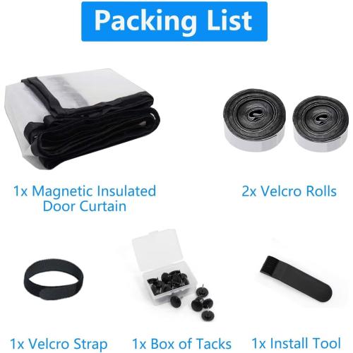 RELIANCER Magnetic Thermal Insulated Door Curtain,Waterproof EVA Door Cover,Left Right Side Opening,Fit Doors Size 36x80,Self-Closing Insulated Doorway Curtain,Patio Auto Close Thermal Doors Screen