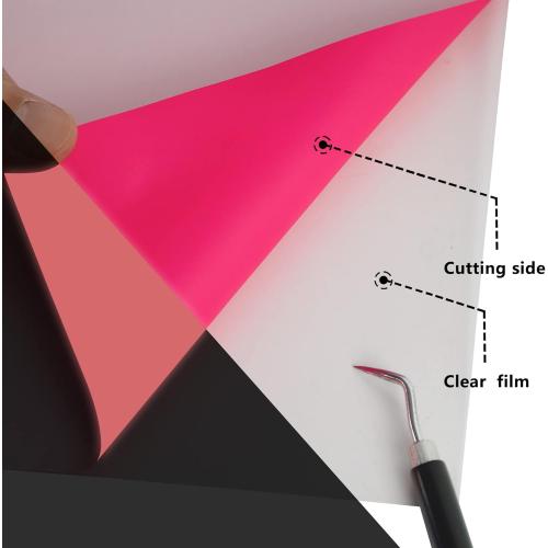 HTVVETUR Glow in The Dark HTV Heat Transfer Vinyl Roll 12 Inch by 5 Feet Iron on DIY for T-Shirt PU Stretch Elastic HTV Vinyl (Dark in Glow Neon Pink, 5FT)