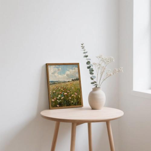 Vintage Wildflowers Wall Art, Vintage Botanical Wall Decor Paintings, Farmhouse Nature Colorful Flower Canvas Prints Artwork for Bedroom Living Room 24x16 inch Wood Framed