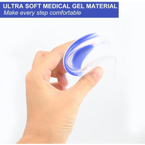 3 Pack Gel Silicone Heel Pads,2 Pairs Heel Cups for Achilles Tendonitis,Shoe Wedge Inserts for Plantar Fasciitis,Sore Heel, Heel Spur and Heel Pain Relief,Heel Support for Men/Women(Medium)